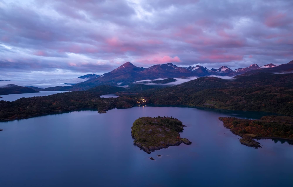 Natural landscape shaped by Patagonian light